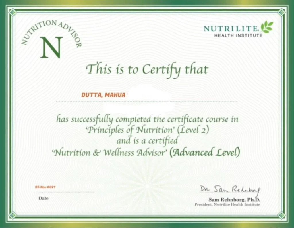 Certificate in Nutrition Wellness Advisor (Advanced Level)