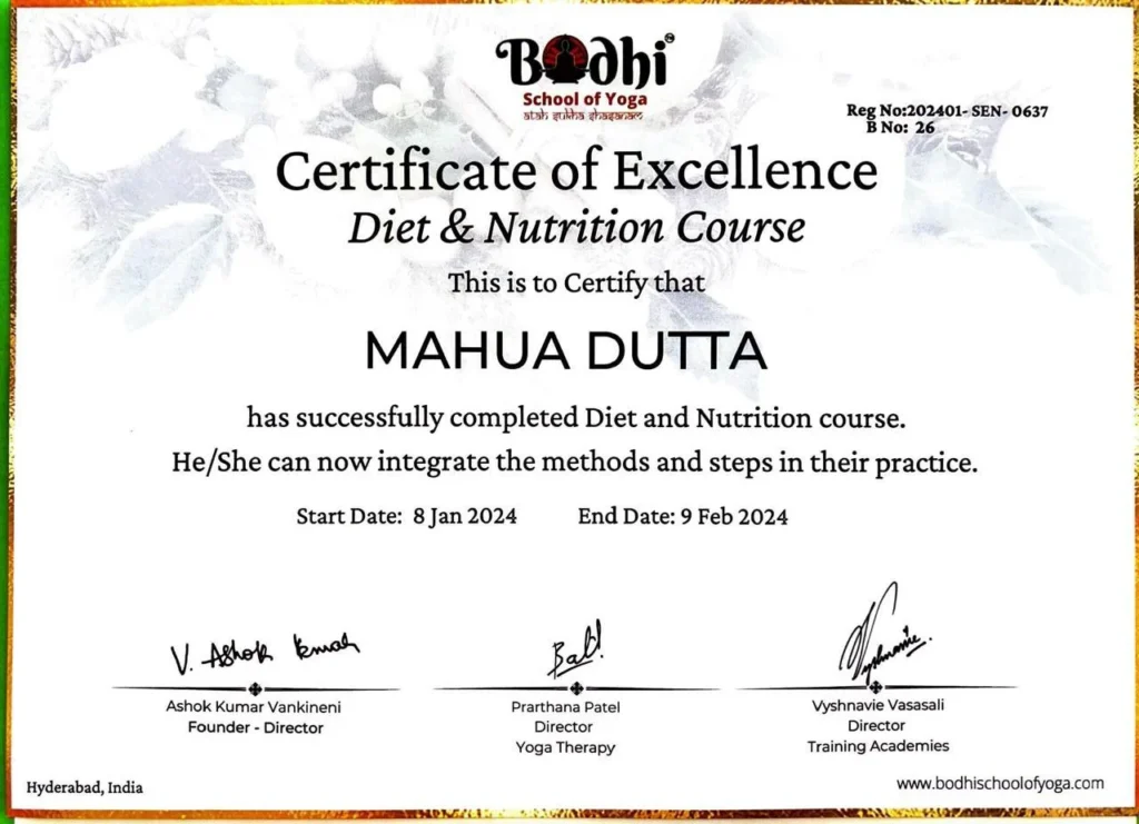 Certificate of Excellence in Diet & Nutrition Course