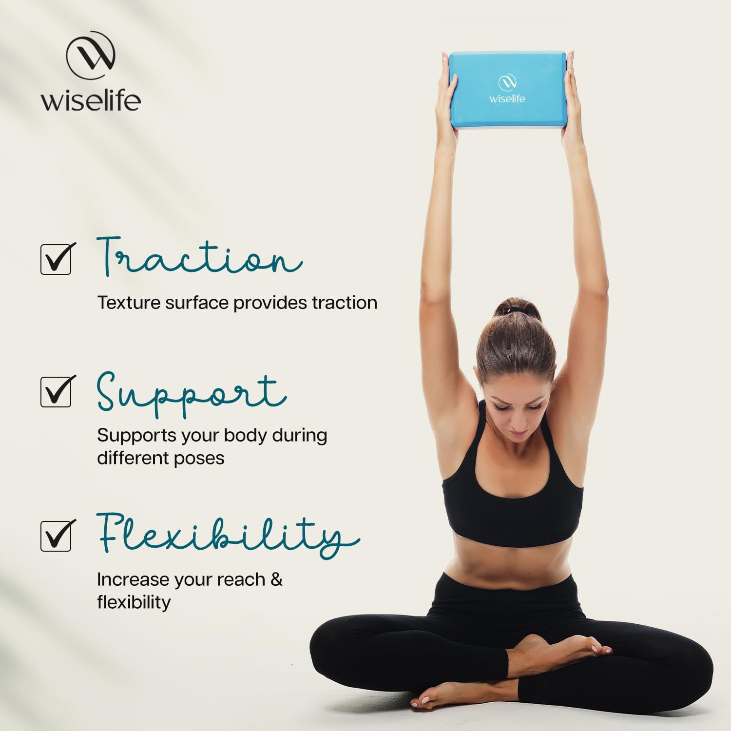 WiseLife Teal Yoga Block